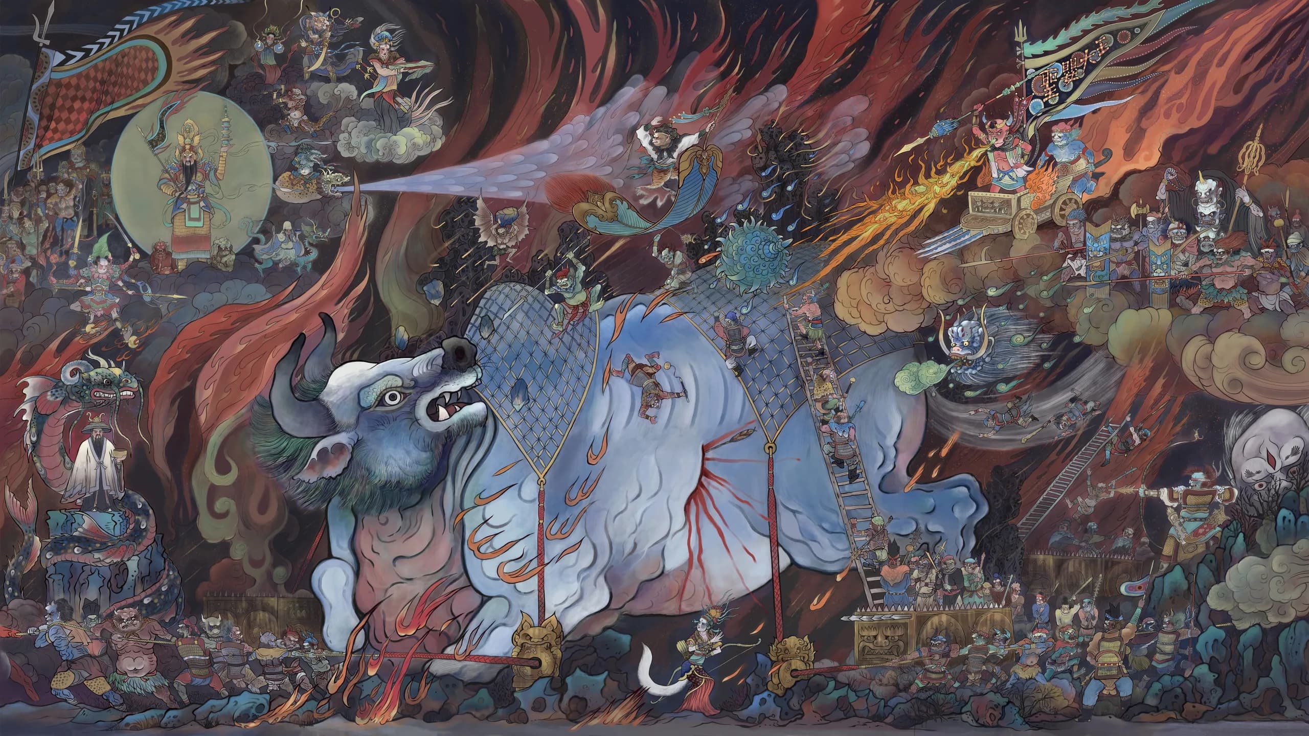 Black Myth: Wukong Mythic Action Scene 08 4K Desktop Wallpaper from Black Myth: Wukong