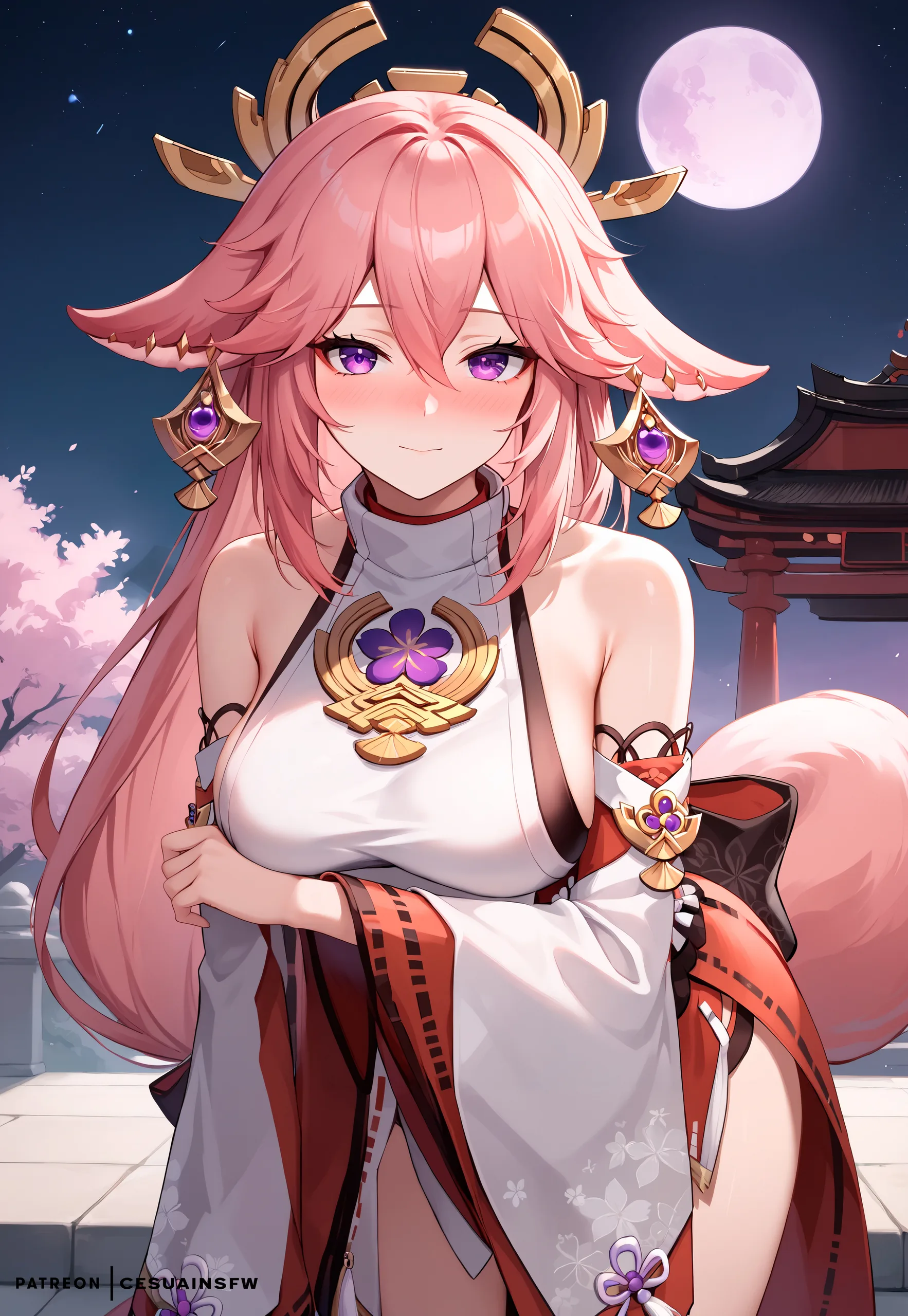 Yae Miko Phone Wallpaper - Genshin Impact 4K phone wallpaper