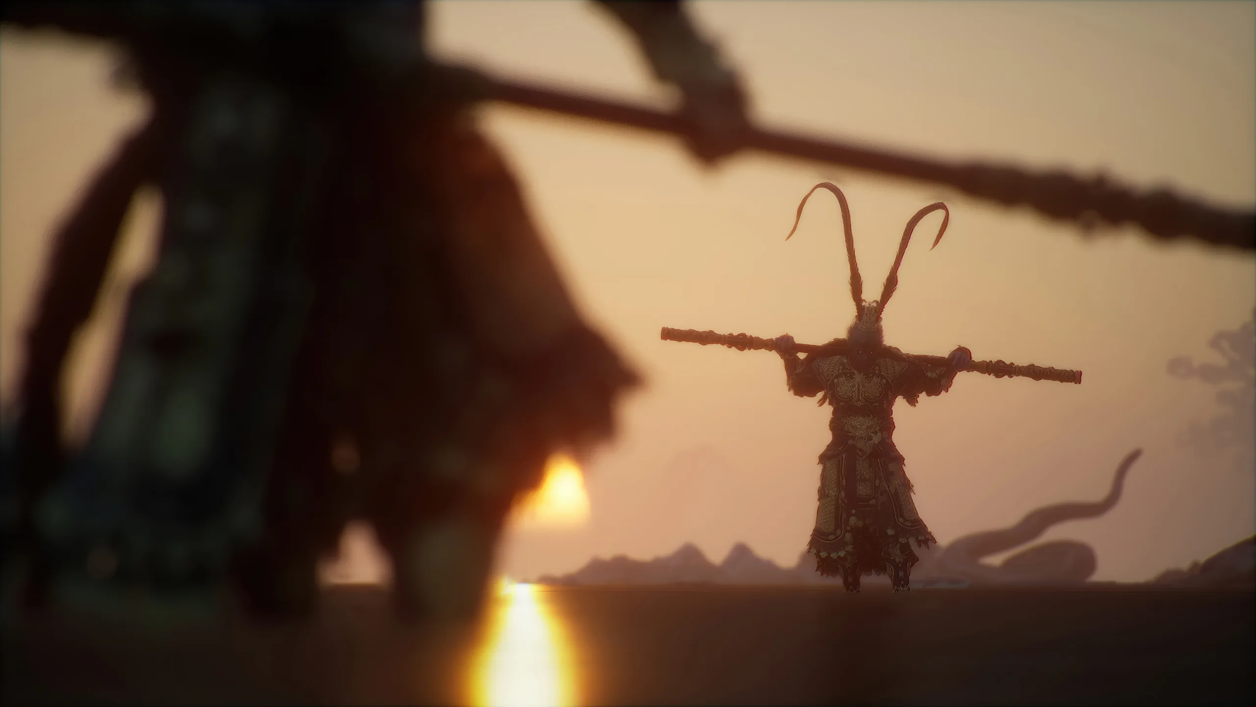 Black Myth: Wukong Mythic Action Scene 01 4K Desktop Wallpaper from Black Myth: Wukong