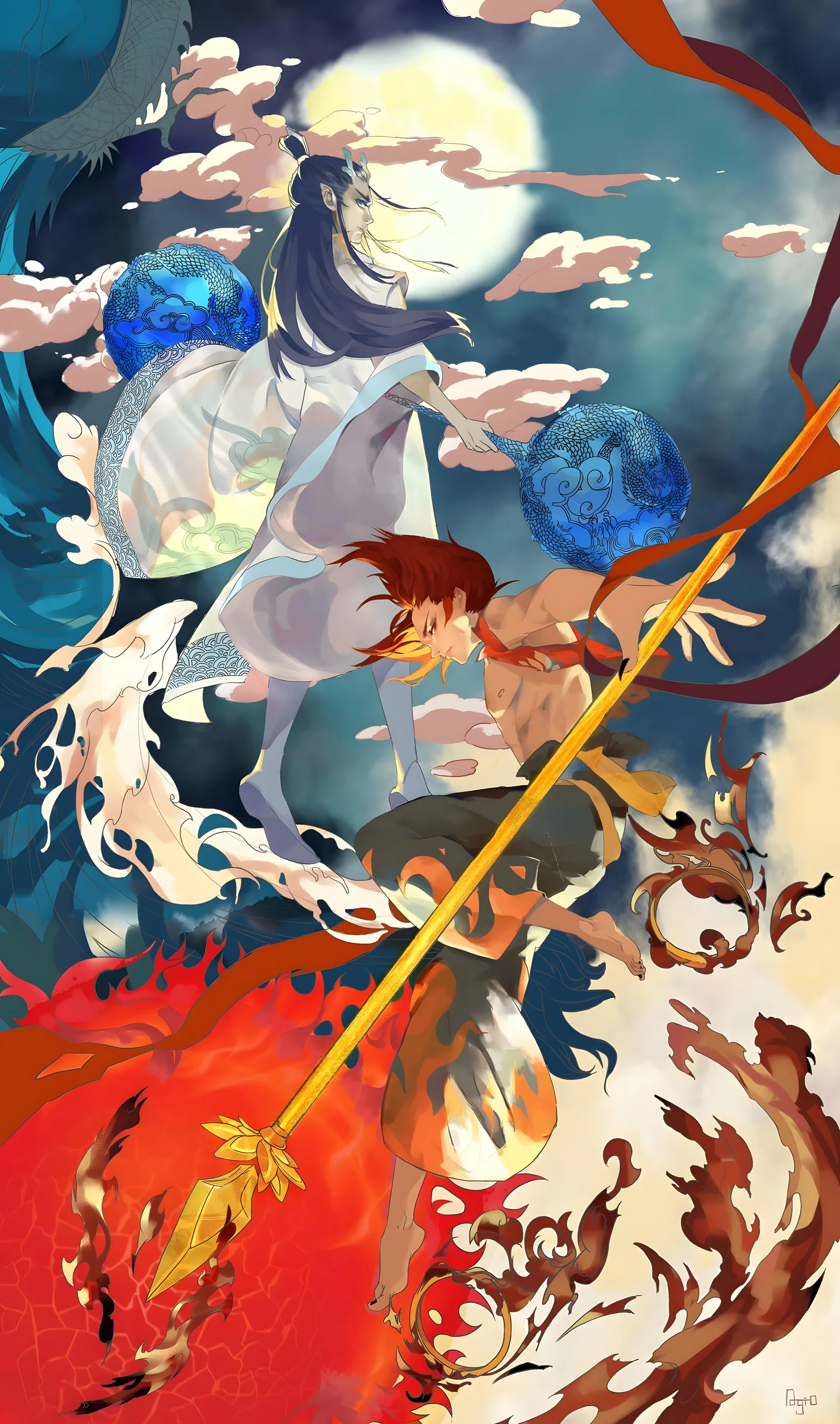 Ne Zha Fire Lotus Portrait 02 - Ne Zha 8K phone wallpaper
